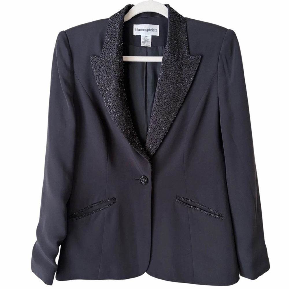 Vintage Bloomingdale’s 100% Silk Beaded Formal Blazer NWOT